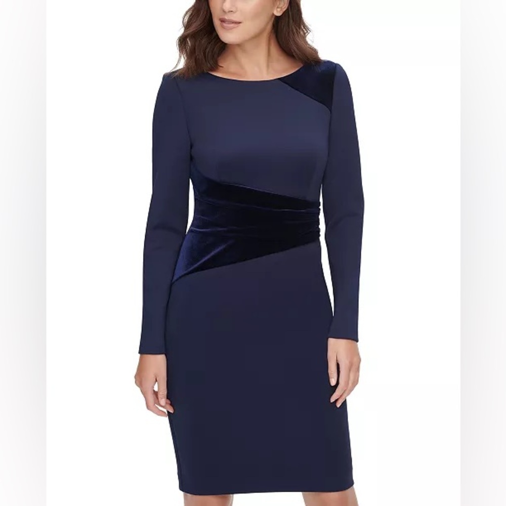 Vince Camuto Velvet Panel Sheath dress